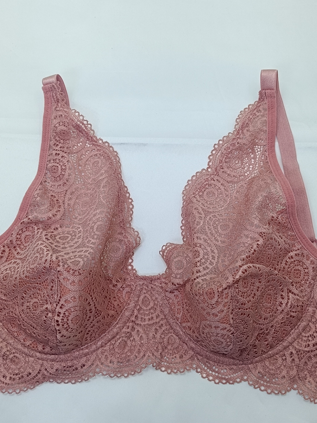 Pembe Kadın Dantelli Toparlayacı Gül Kurusu Renk Sütyen Bb2025