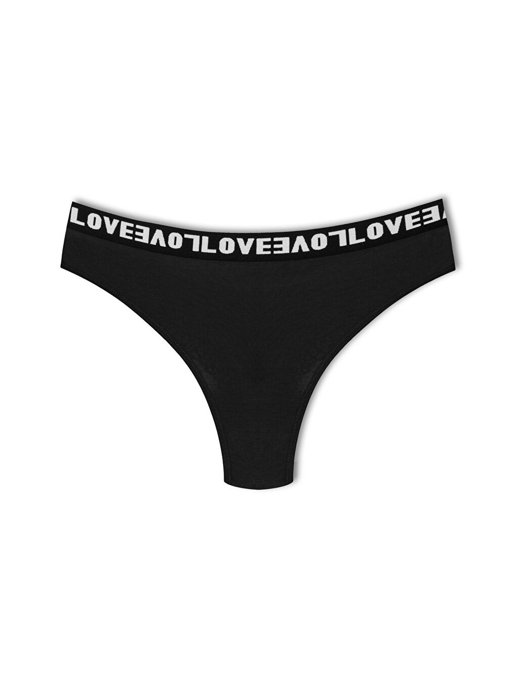 Bordo Pamuklu Arkası Dantel LOVE Lastik Tanga Kadın Külot 3'lü-3