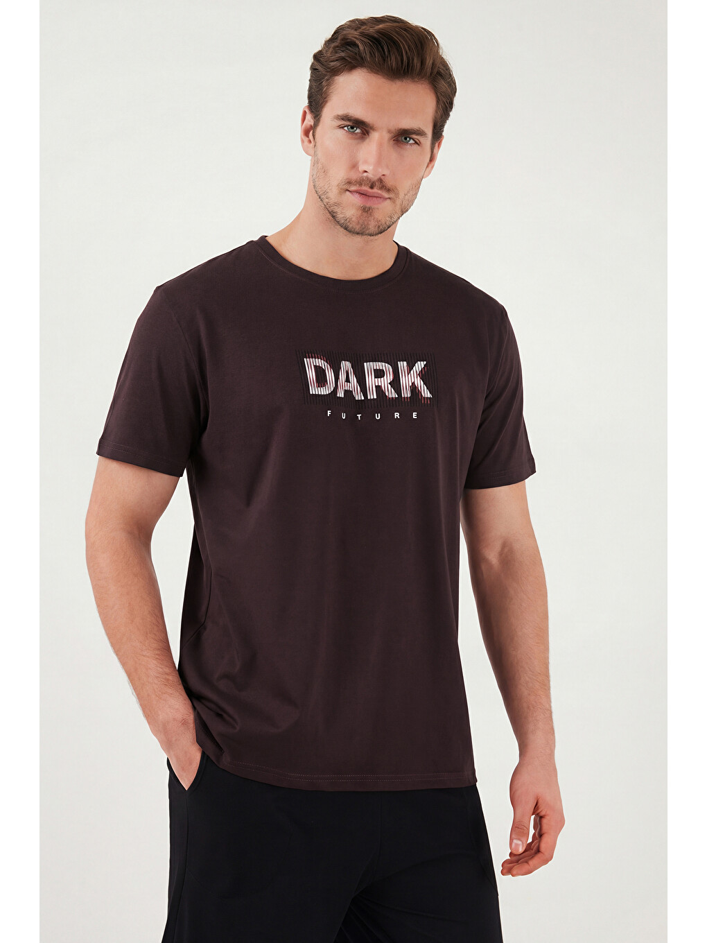 Mürdüm Pamuklu Regular Fit Baskılı Pijama Takımı 6096160-3