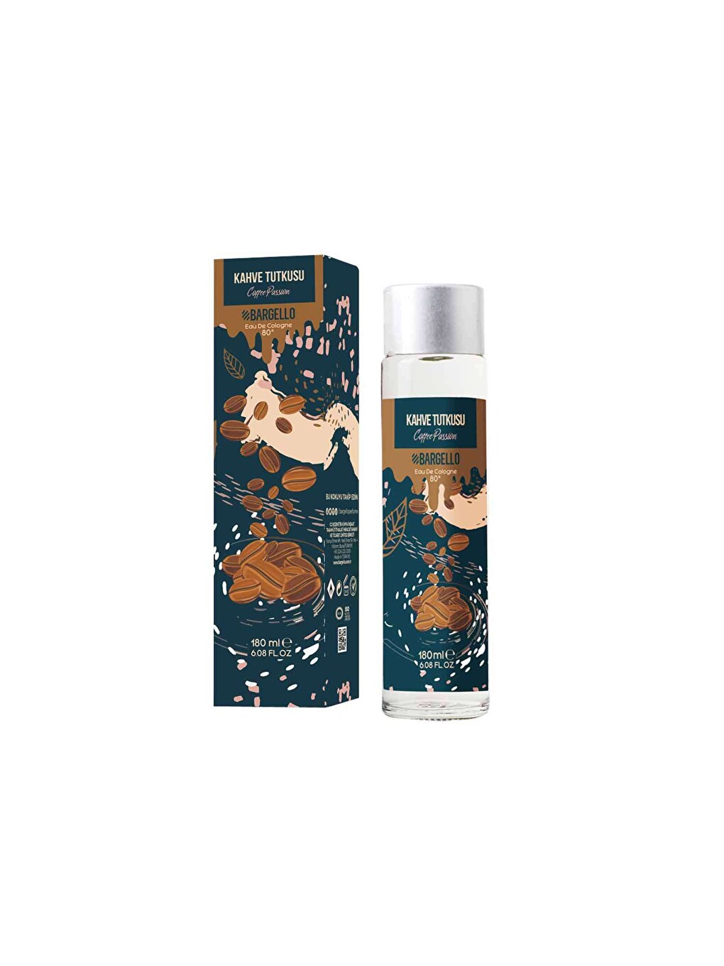 Kahve Tutkusu 180 Ml Cam Dökme Kapak Kolonya Edc-1