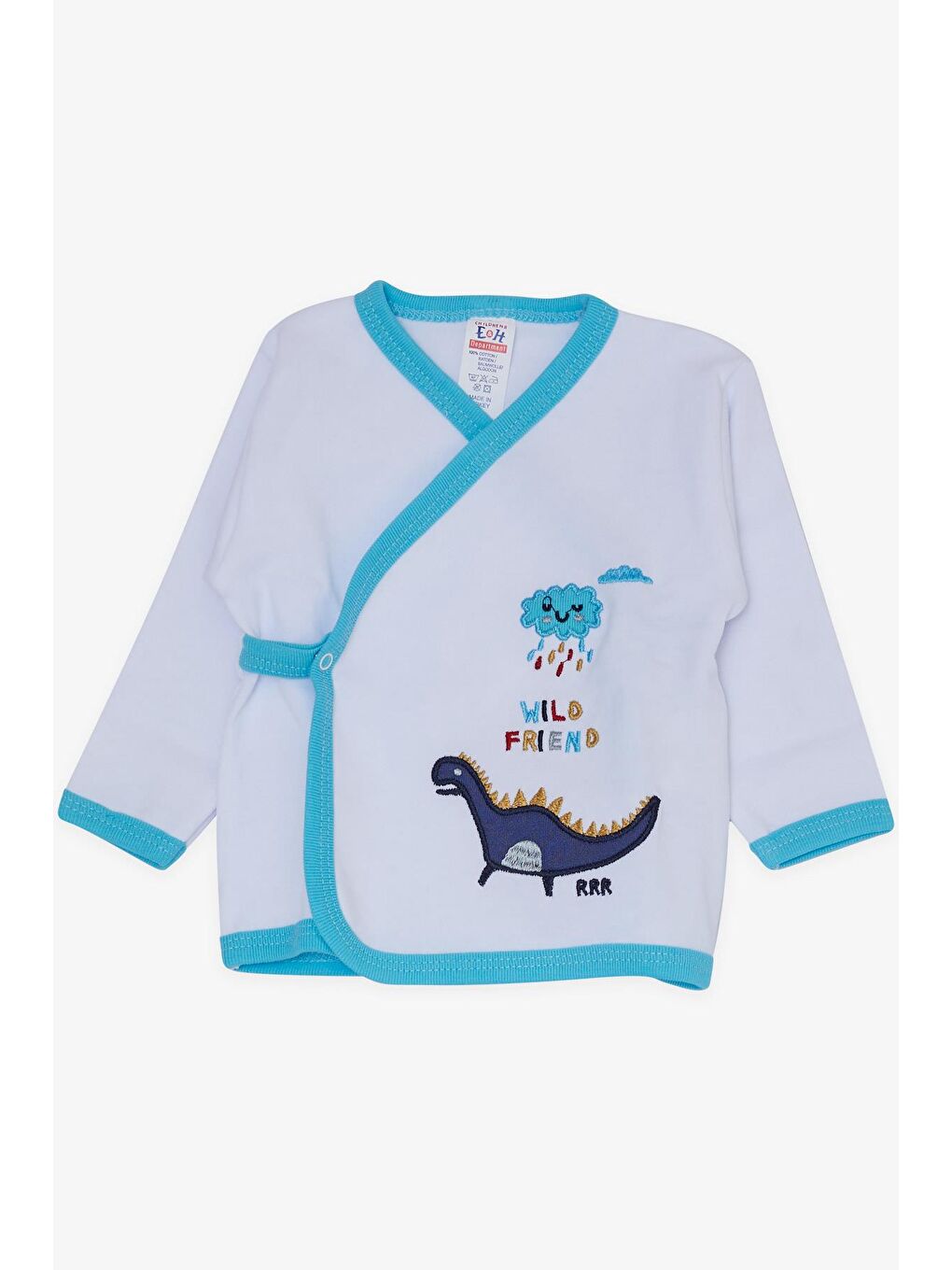 Erkek Bebek Hastane Çıkışı 10 lu Dostluk Temalı Nakışlı Beyaz (0-3 Ay)-3