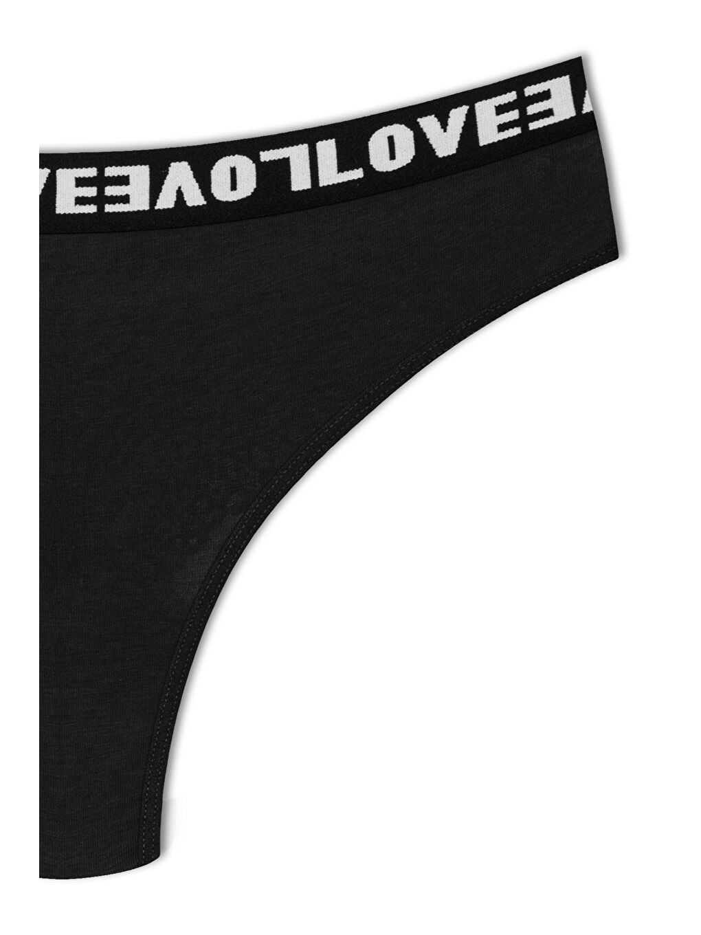 Bordo Pamuklu Arkası Dantel LOVE Lastik Tanga Kadın Külot 3'lü-9