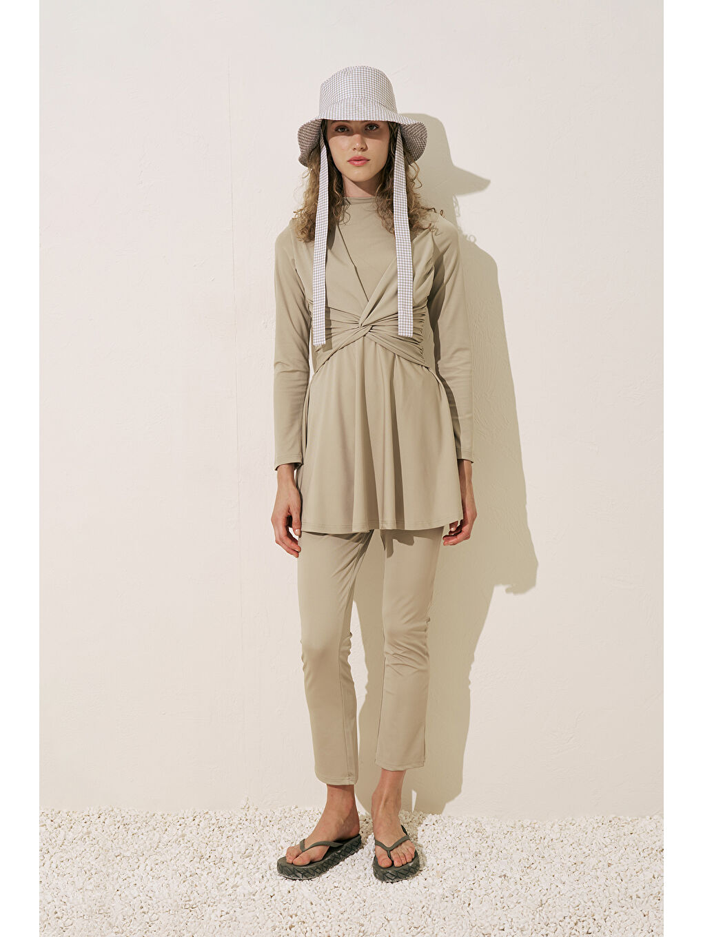 Düğüm Detaylı Tesettür Mayo Yeşil