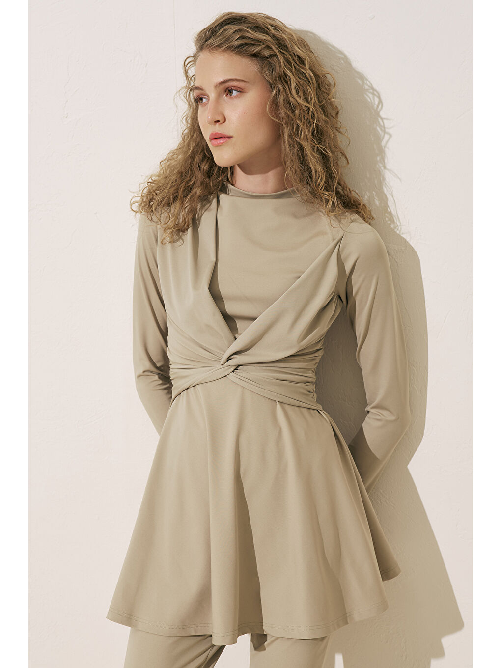 Düğüm Detaylı Tesettür Mayo Yeşil-2