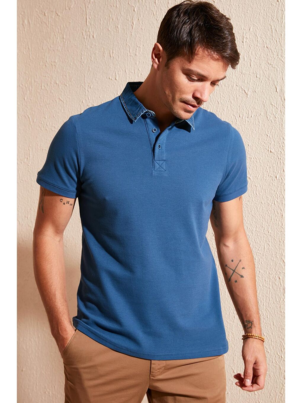 Buratti İndigo % 100 Pamuk Düğmeli Regular Fit Polo T Shirt 5902134 - 2