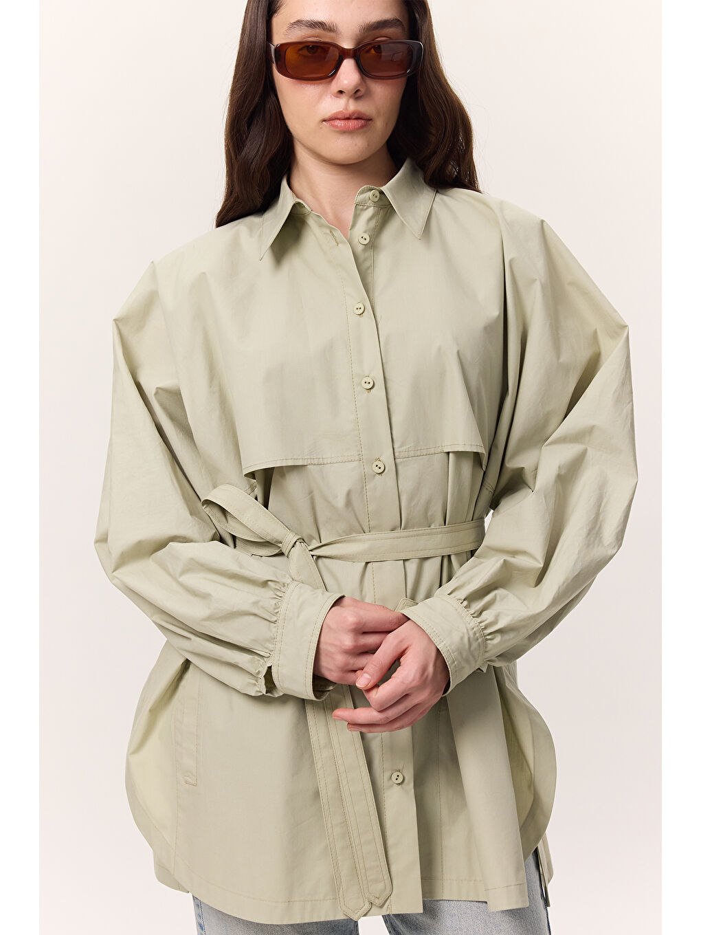 Trenç Tasarım Gömlek Çağla Yeşili-2