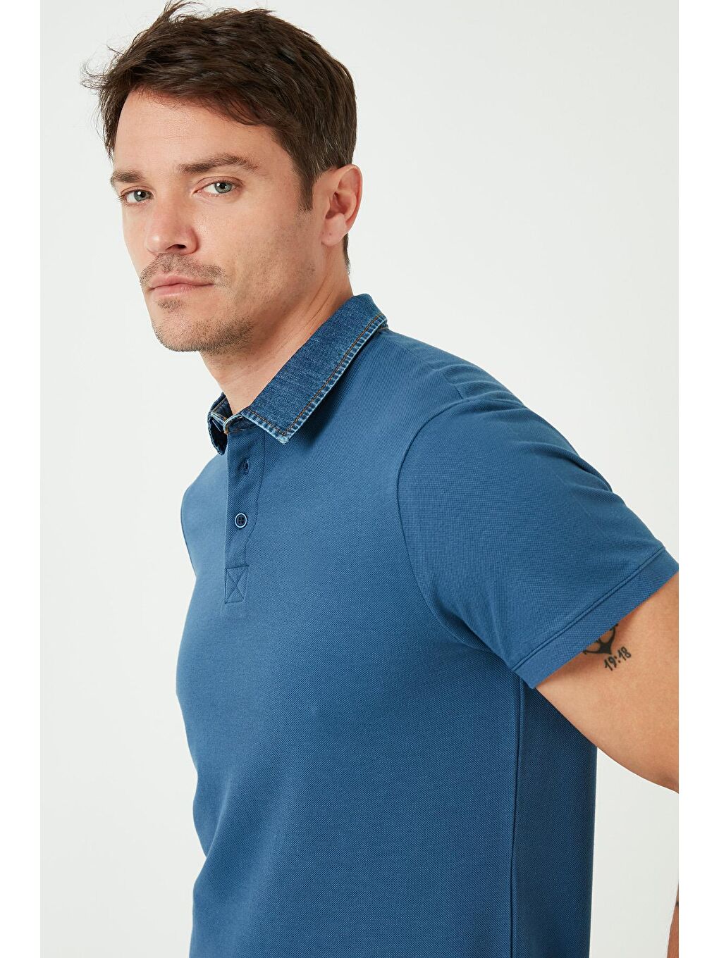 Buratti İndigo % 100 Pamuk Düğmeli Regular Fit Polo T Shirt 5902134 - 3