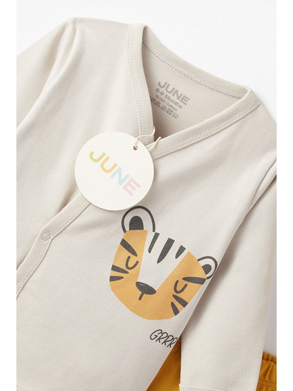 Bej Bebek Hayvan Baskılı 5 Parça Set-3