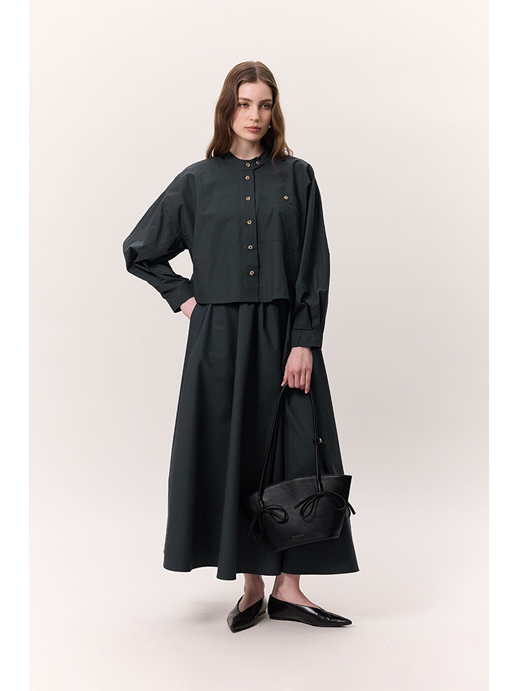 Volanlı Premıum Etek Lacivert