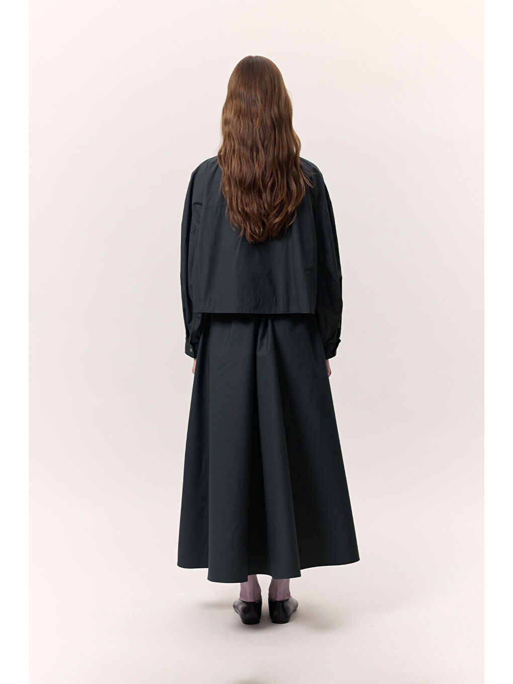 Volanlı Premıum Etek Lacivert-4