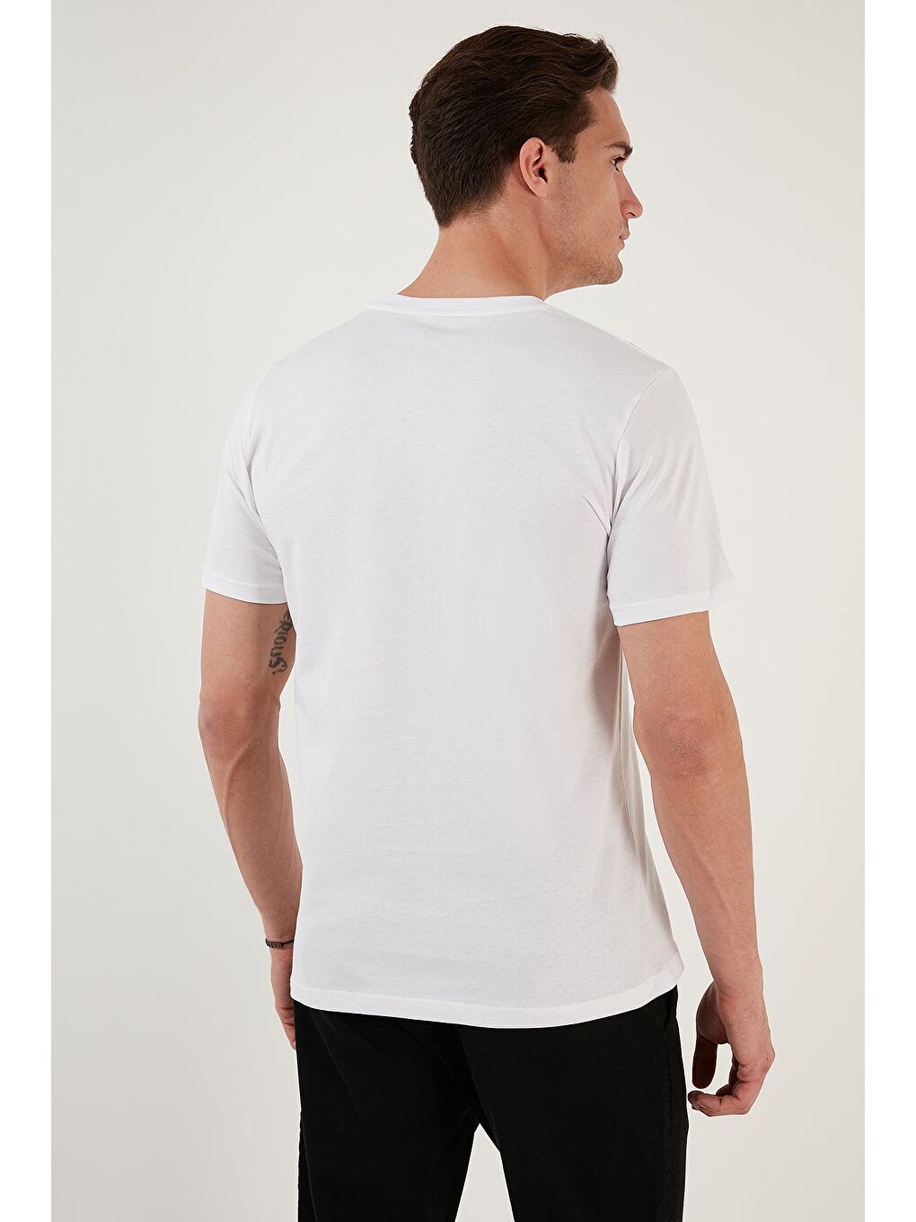 Buratti Beyaz % 100 Pamuk Regular Fit Bisiklet Yaka T Shirt 5902620 - 4