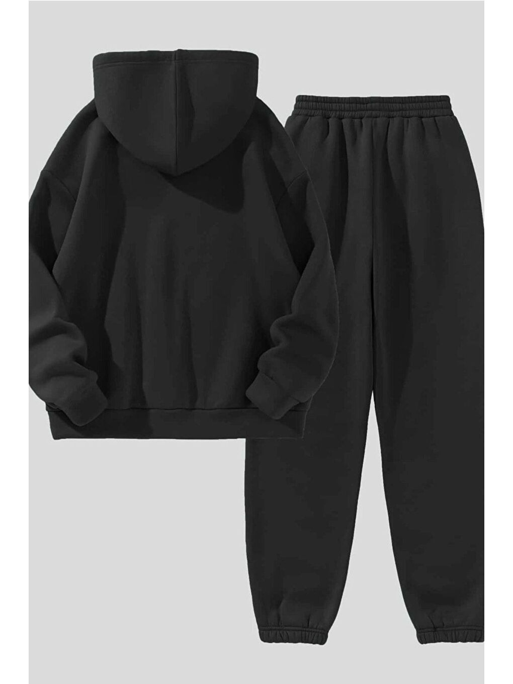 Kadın Siyah Olso Baskılı Kapüşonlu Alt Üst Eşofman Takım-1