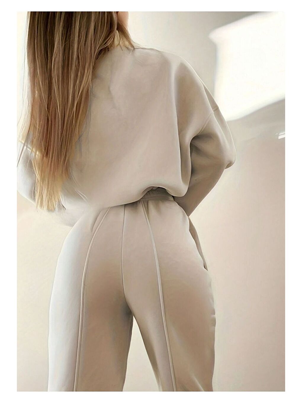 Kadın Bej Storm Baby Baskılı Alt Üst Eşofman Takımı-1