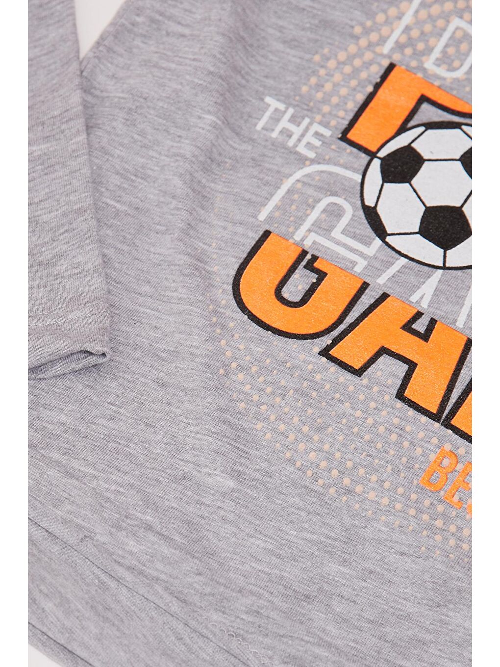 JackandRoy Gri Futbol Topu Baskılı Erkek Çocuk Sweatshirt - 2