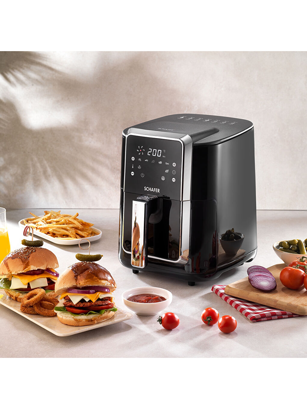 SCHAFER Siyah Thermochef Elegance Airfryer/Sıcak Hava Fritözü-Siyah