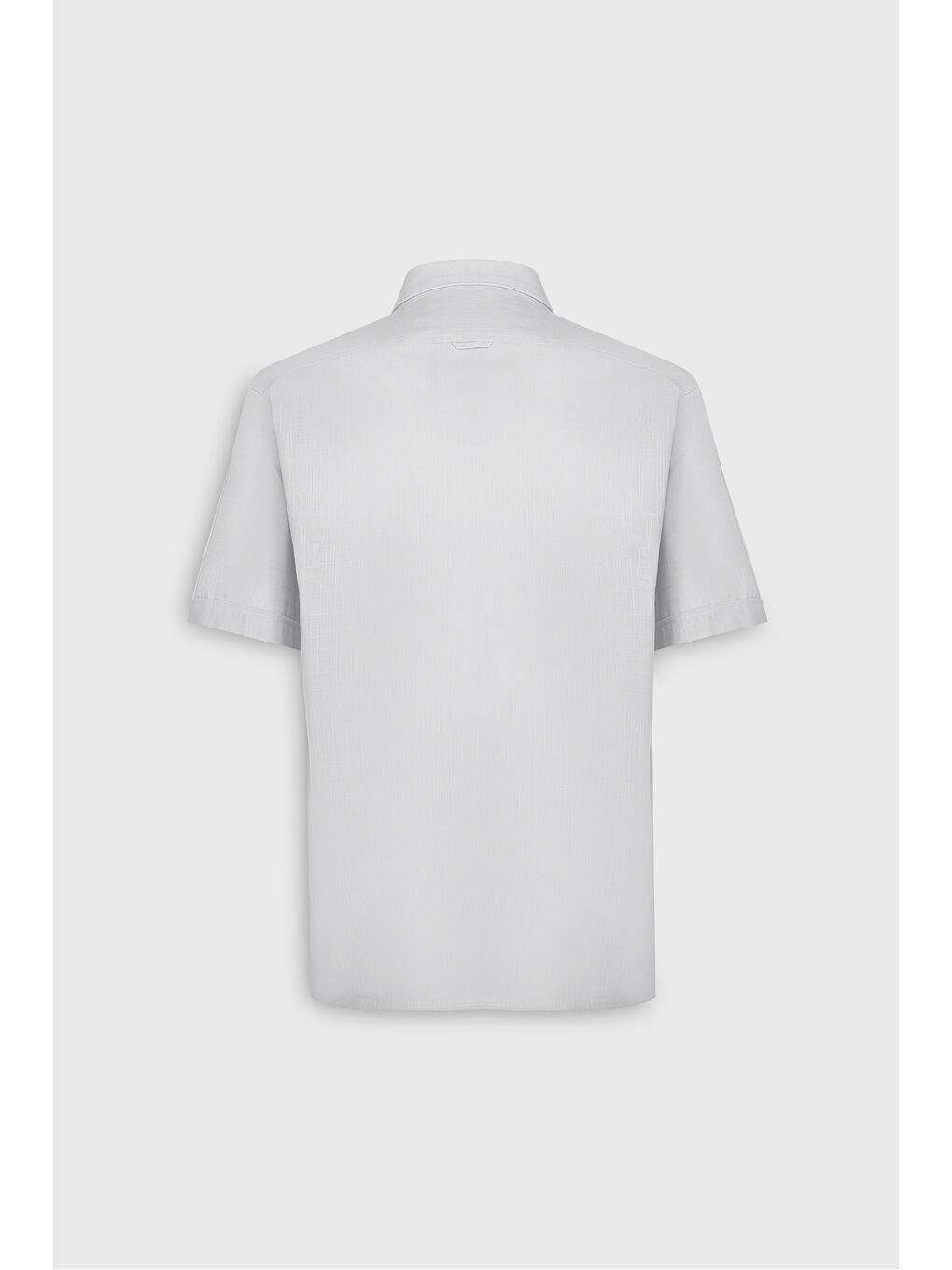 Erkek Beyaz Comfort Fit Rahat Kesim Gizli Düğmeli Yaka Keten Görünümlü %100 Pamuk Flamlı Gömlek-8