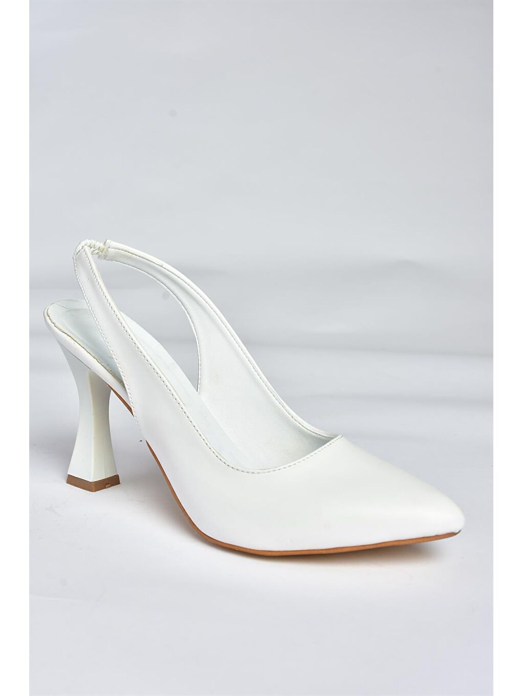 P250149009 Beyaz Kalın Topuklu Kadın Ayakkabı-2