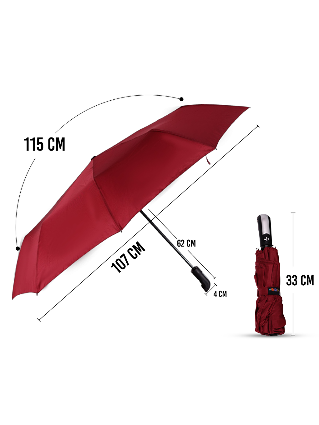 Moods Up Premium Bordo Otomatik Şemsiye-1