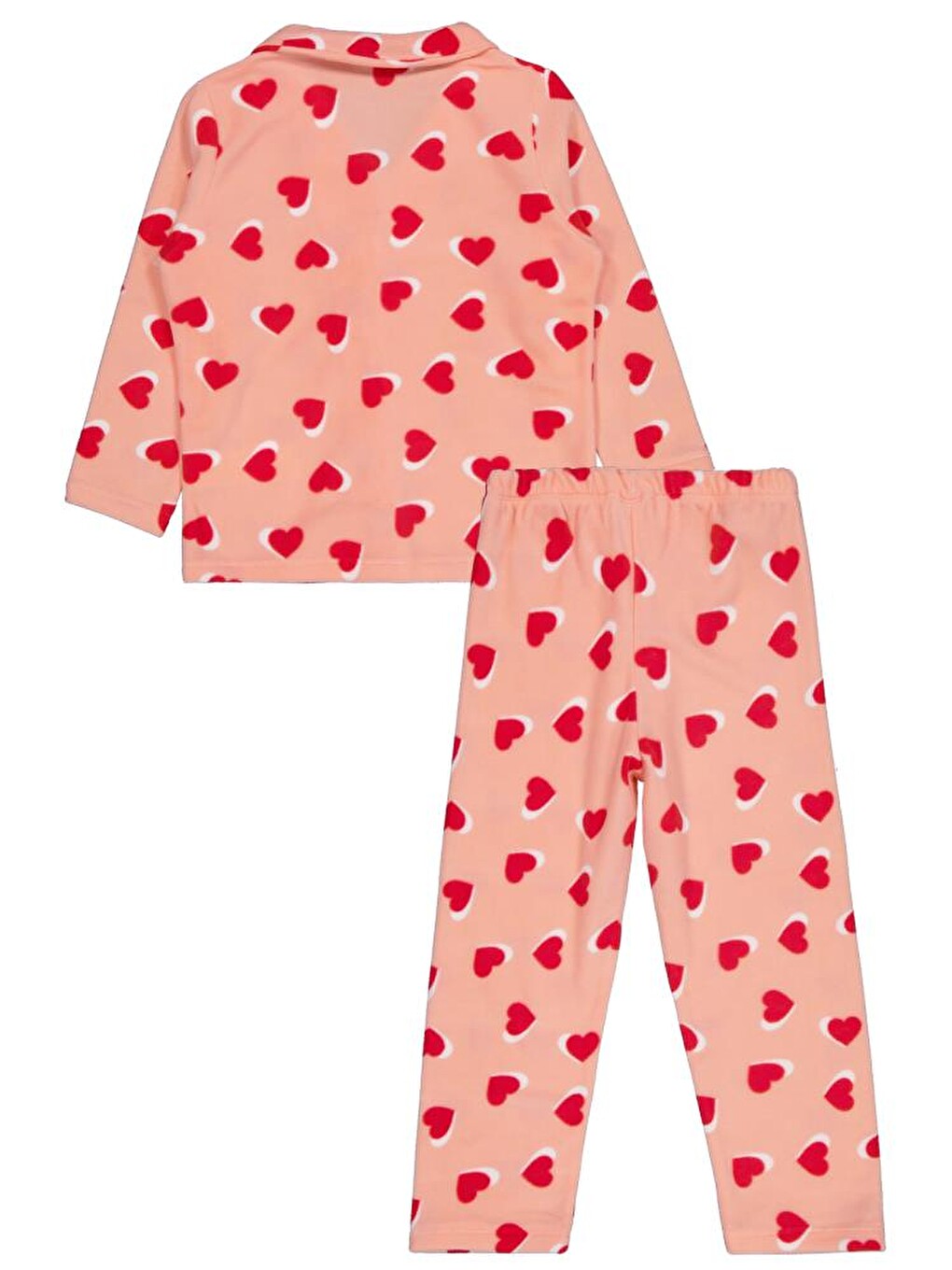 Pembe Girls Kalp Desenli 10-13 Yaş Pijama Takımı - Pudra 12-13 Yaş-1