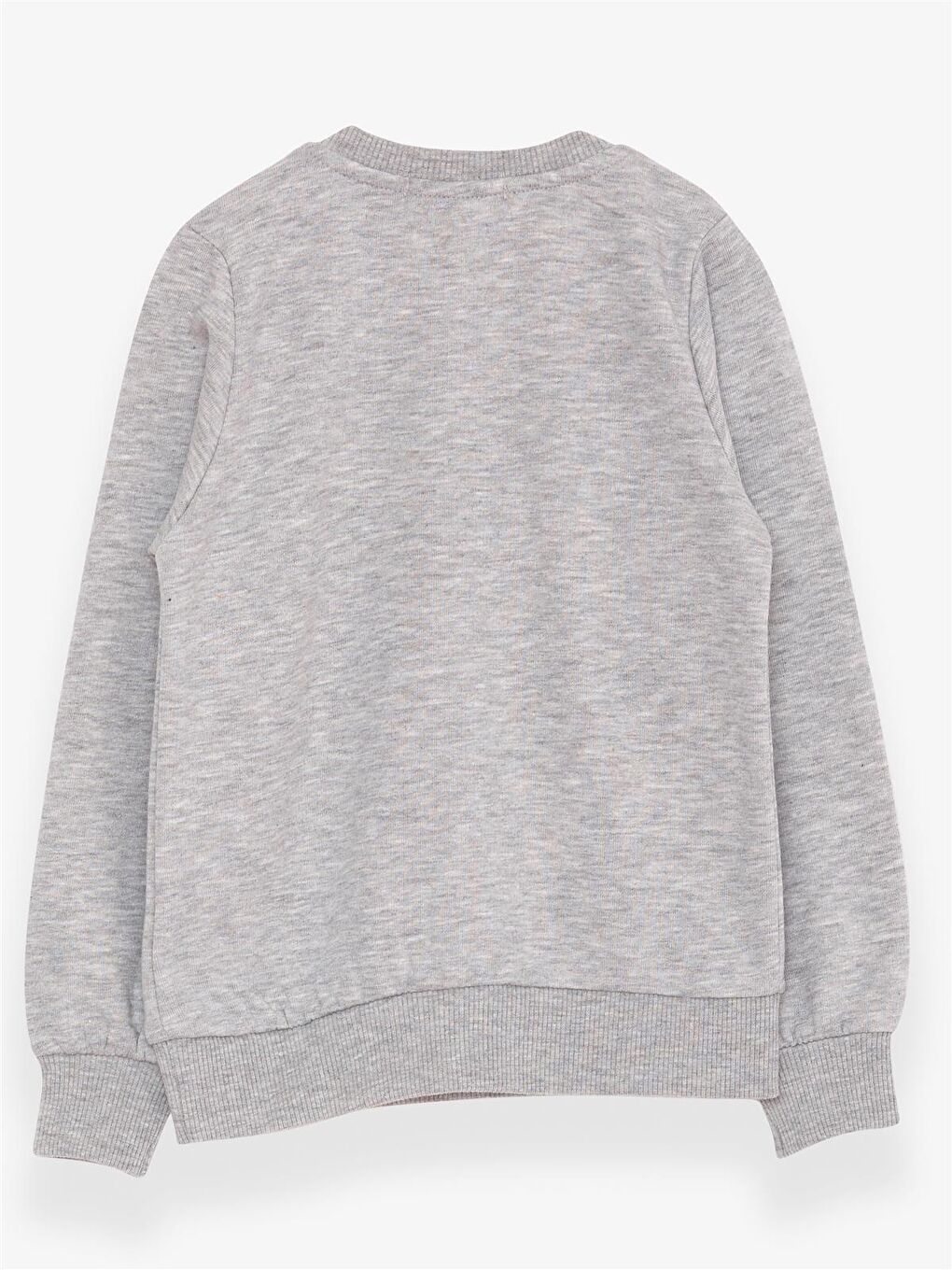Bej Erkek Çocuk Sweatshirt Yazı Baskılı Gri Melanj (2-5 Yaş)-1