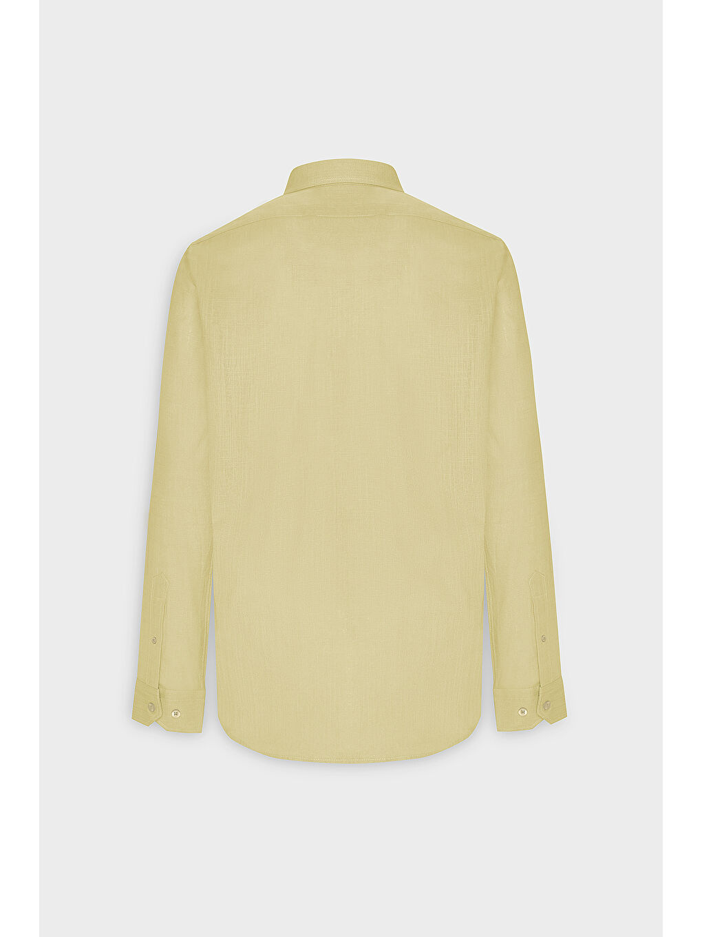 Erkek Sarı %100 Pamuk Oxford Slim Fit Dar Kesim Düğmeli Yaka Flamlı Gömlek-8