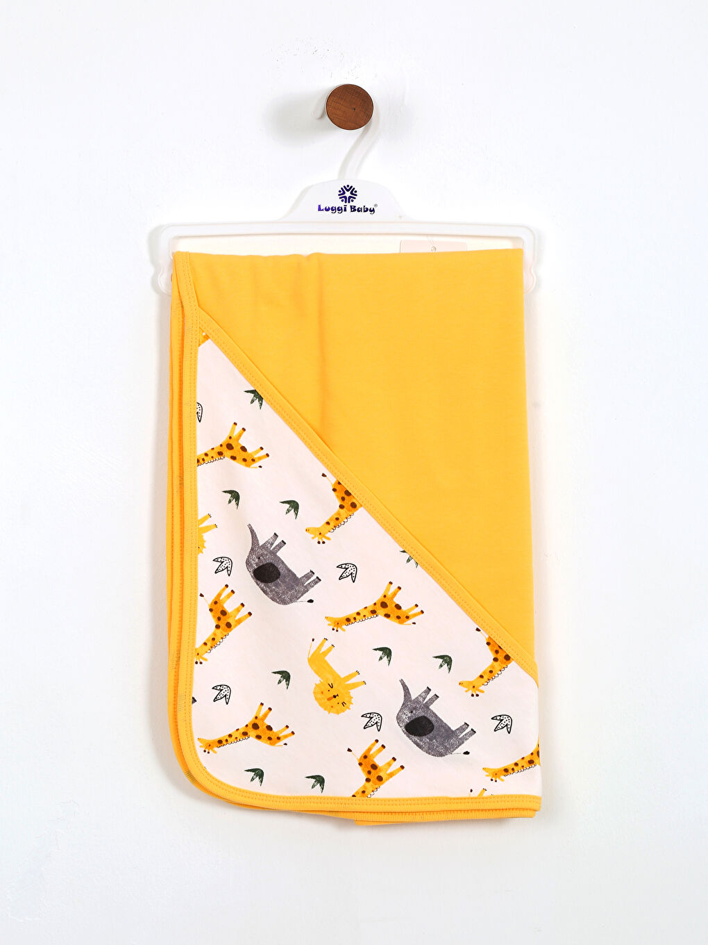 Sarı Baskılı Pamuklu Erkek Bebek Battaniye