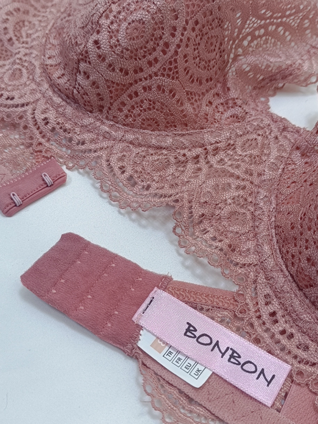 Pembe Kadın Dantelli Toparlayacı Gül Kurusu Renk Sütyen Bb2025-2