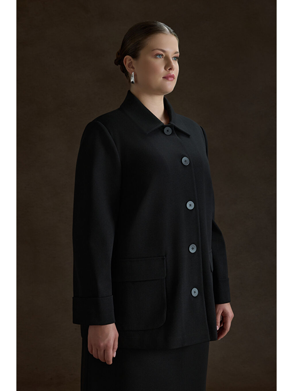 Siyah Viscon İçerikli Hırka-2