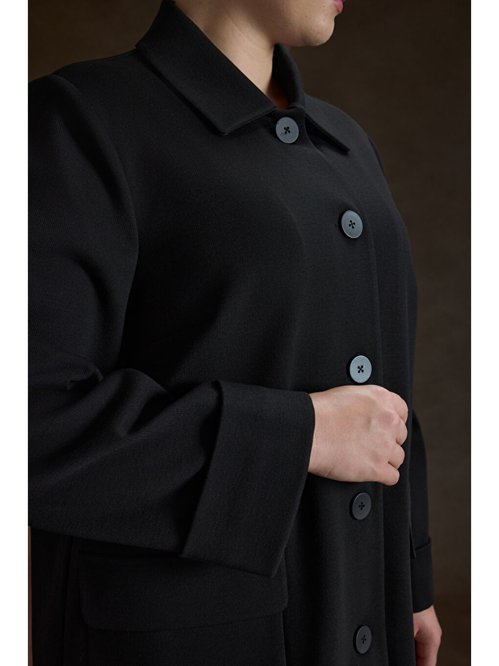 Siyah Viscon İçerikli Hırka-3