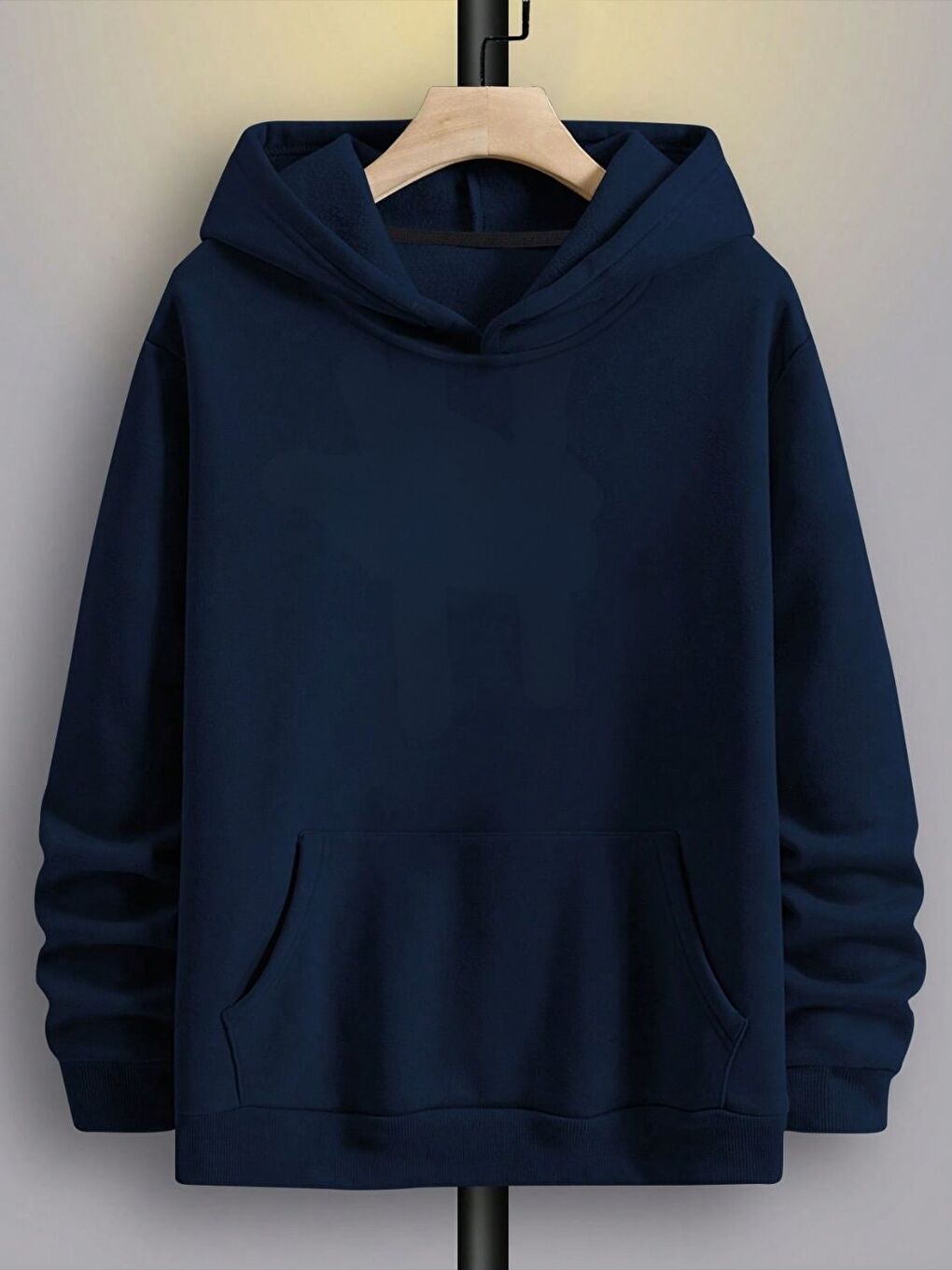 Unisex Erkek Partial Sculpture Özel Baskı Pamuklu Oversize Kapüşonlu Sweatshirt Lacivert-1