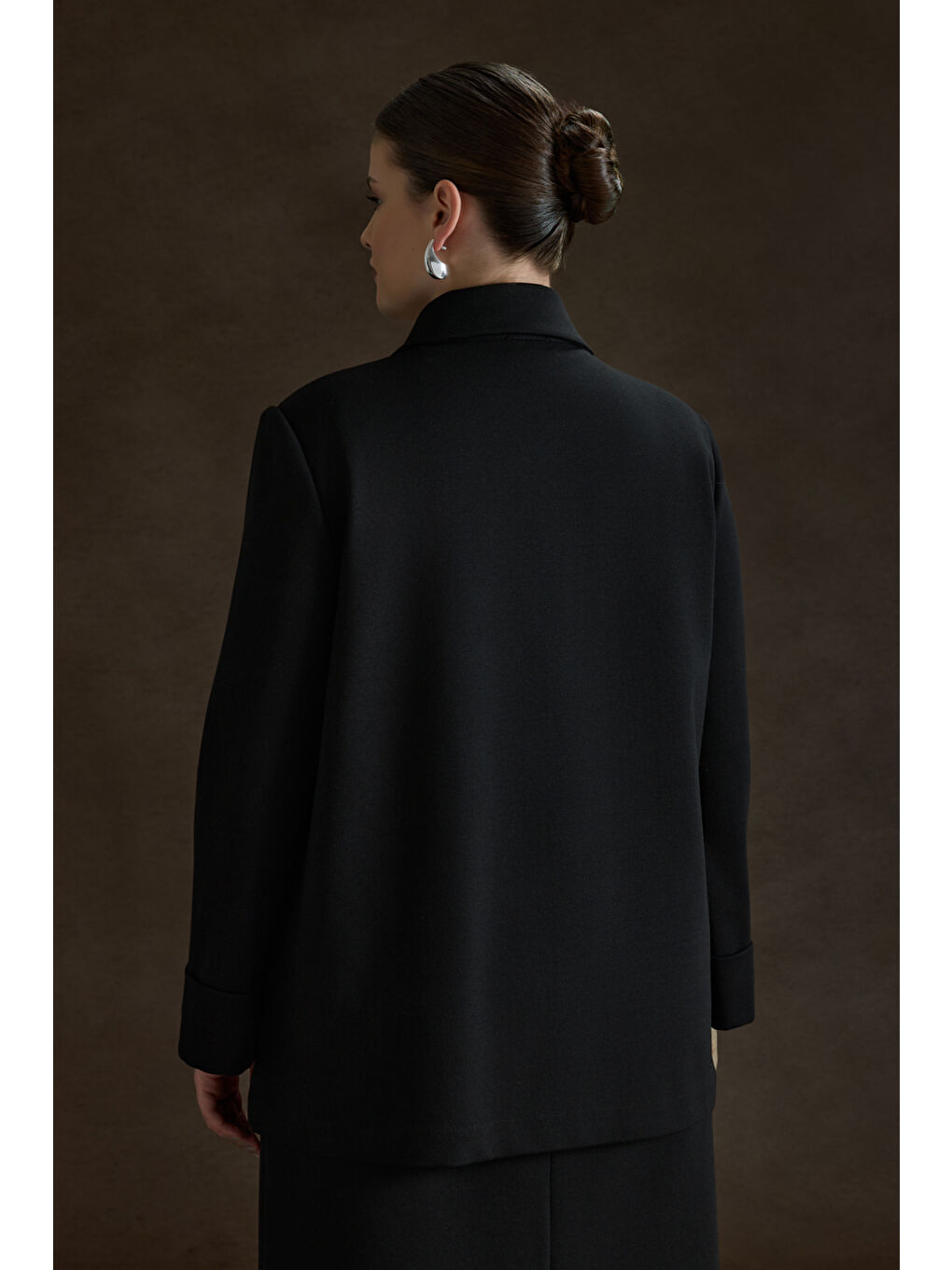 Siyah Viscon İçerikli Hırka-4