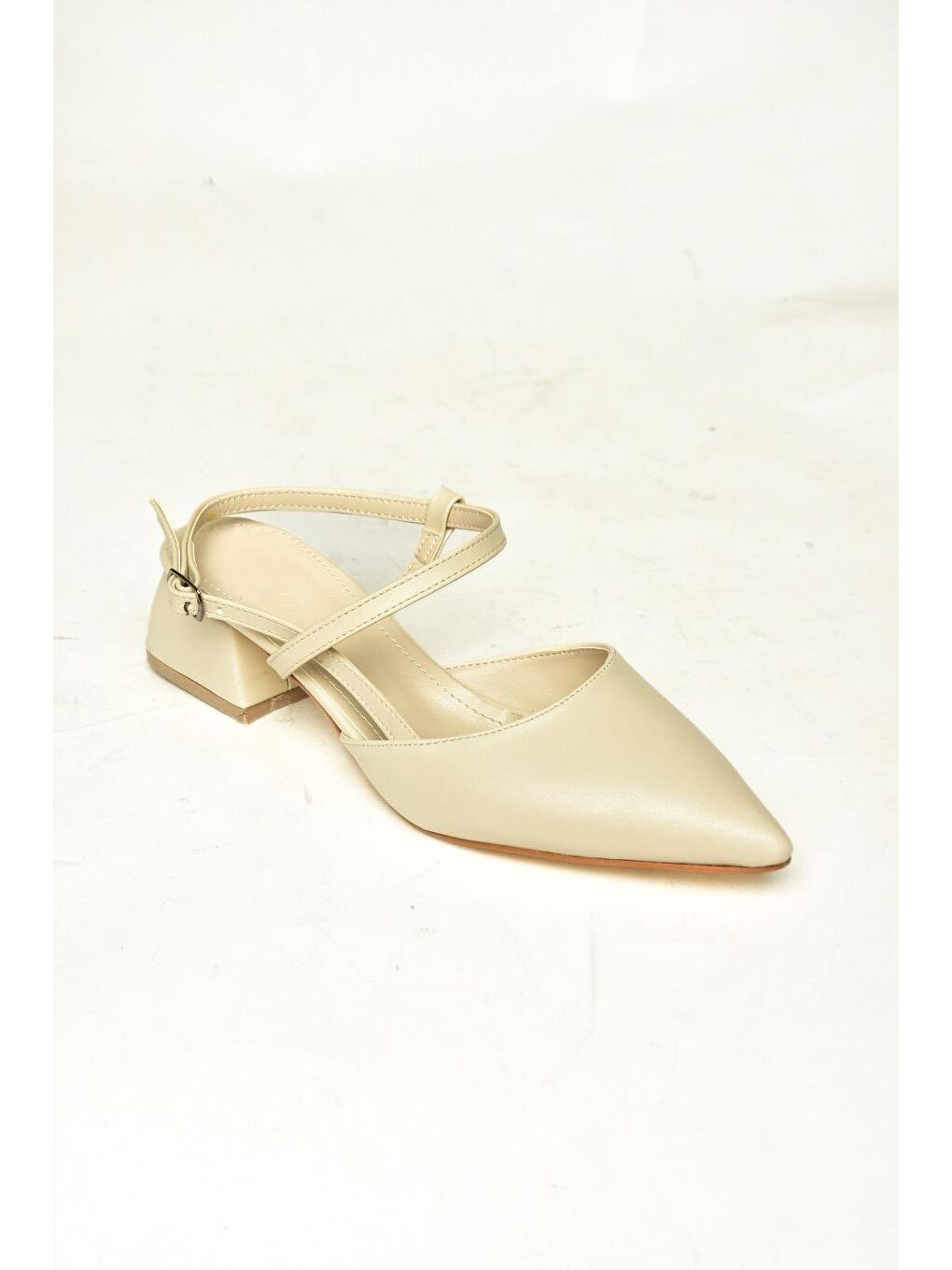 U9982321 Bej Kadın Topuklu Ayakkabı-1