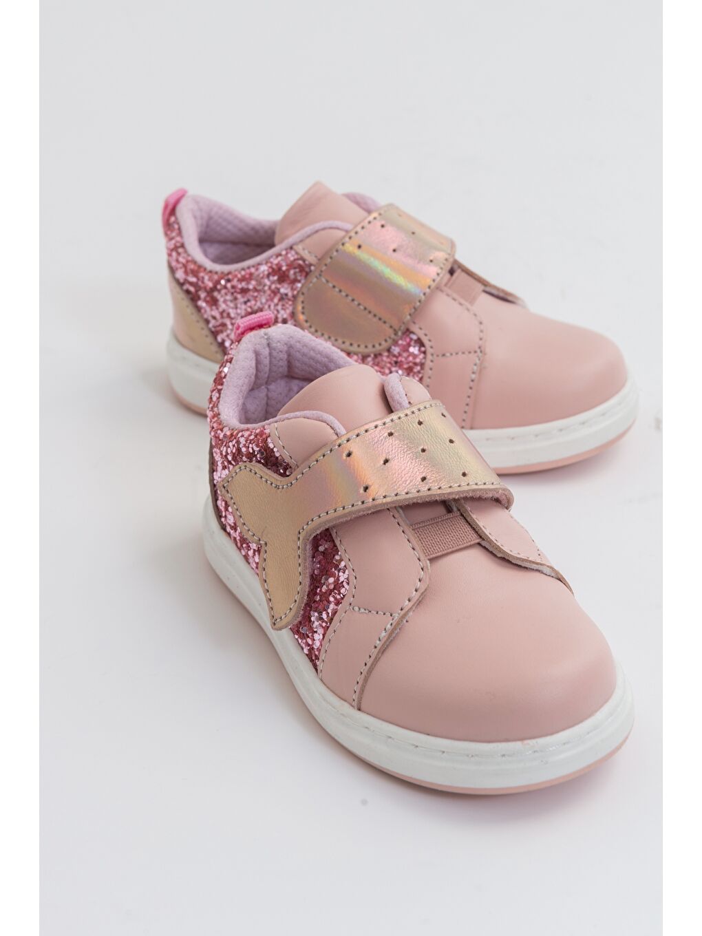 Kız Çocuk Pembe Deri Ortopedik Destekli Çocuk Ayakkabı-1