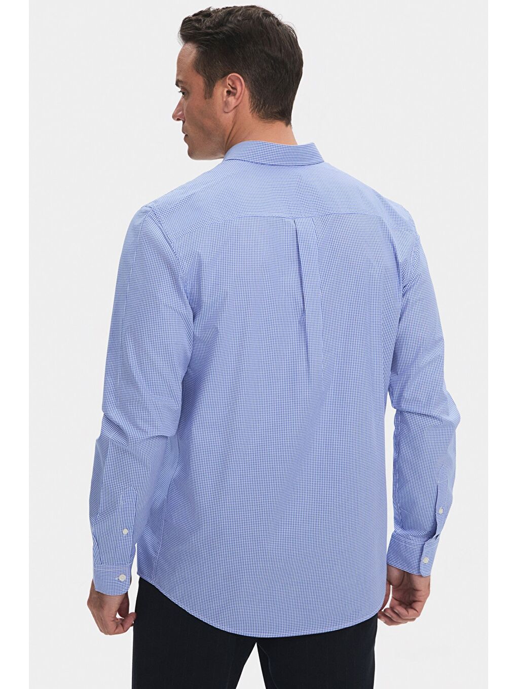 June Mavi Exclusive Erkek Regular Fit Kareli Düğmeli Yaka Gömlek - 4