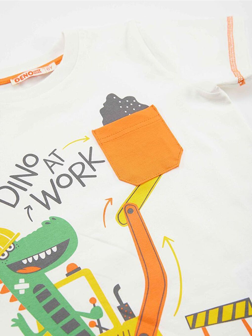 Denokids Karışık Dino At Work Erkek Çocuk T-shirt Kapri Takım - 4