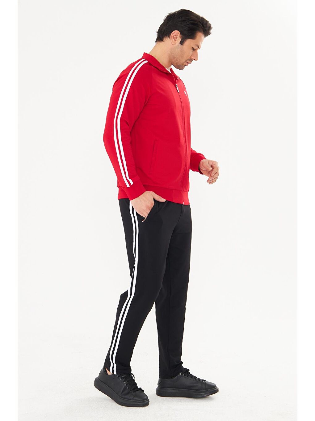 Erkek Pamuklu Eşofman Takımı Kırmızı 201550-K-3