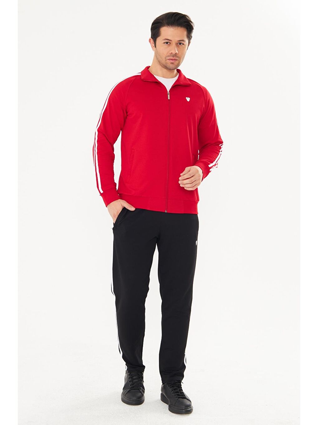 Erkek Pamuklu Eşofman Takımı Kırmızı 201550-K-4