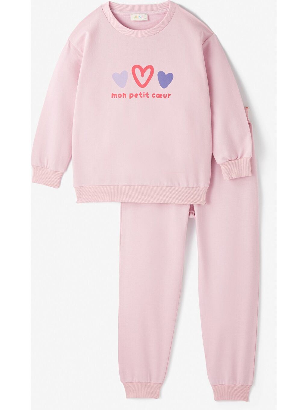 Pembe Kız Çocuk Baskılı Eşofman Takımı