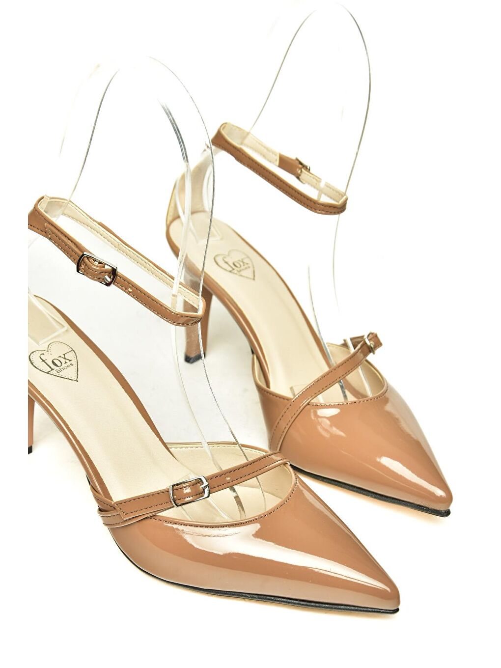 Bej U6540741 Karamel Kadın Topuklu Ayakkabı-2