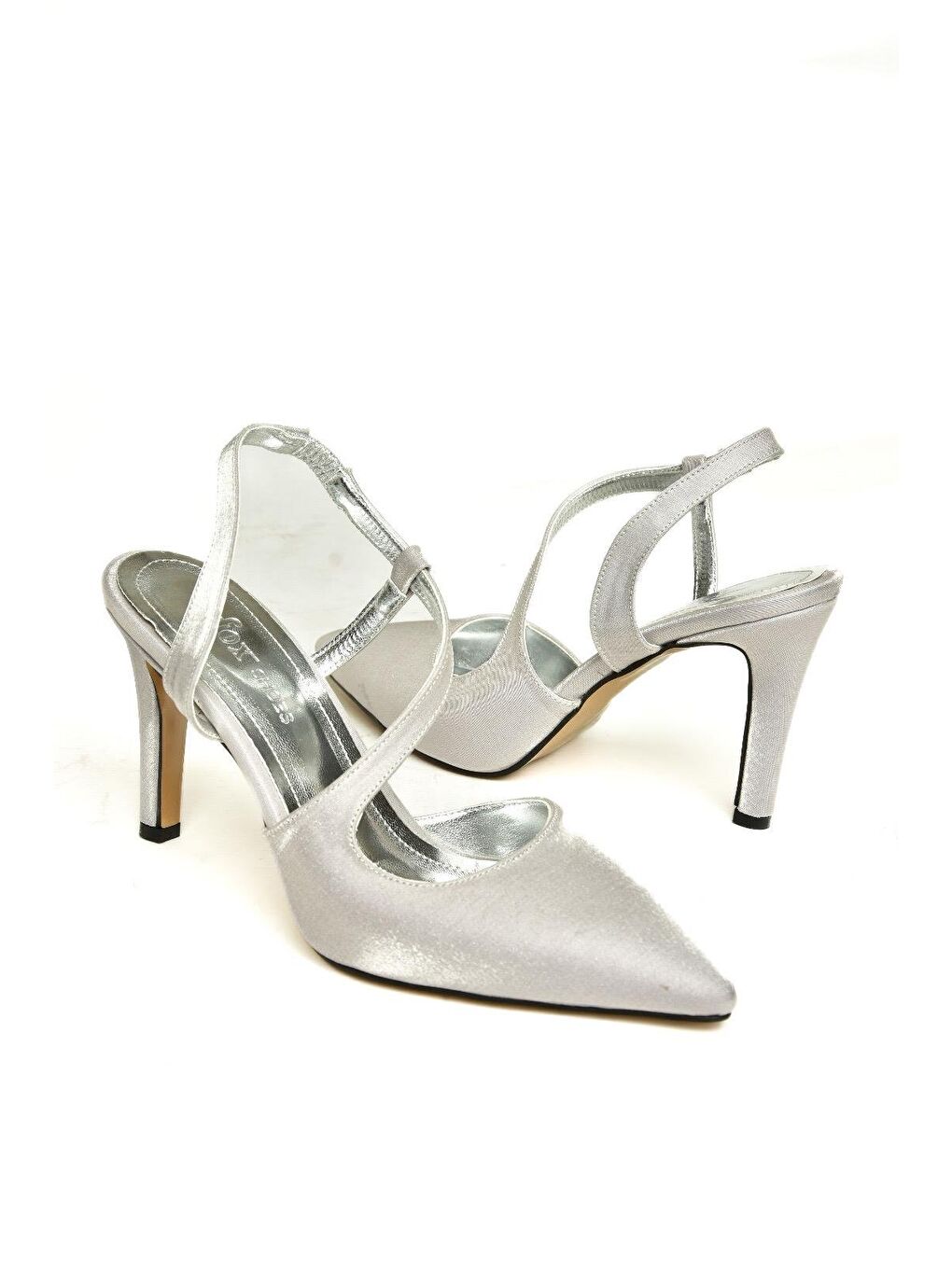 Gri K4049108 Gümüş Kadın Topuklu Ayakkabı-2
