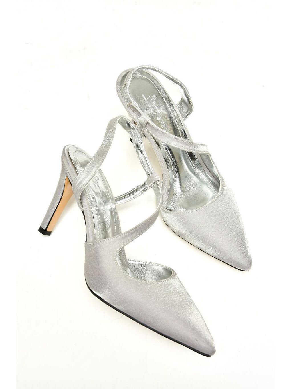 Gri K4049108 Gümüş Kadın Topuklu Ayakkabı-3