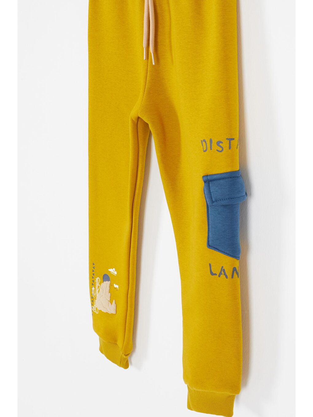 Sarı Kaktüs Baskılı Üç İp Şardonlu Erkek Çocuk Eşofman Takım 17113-3