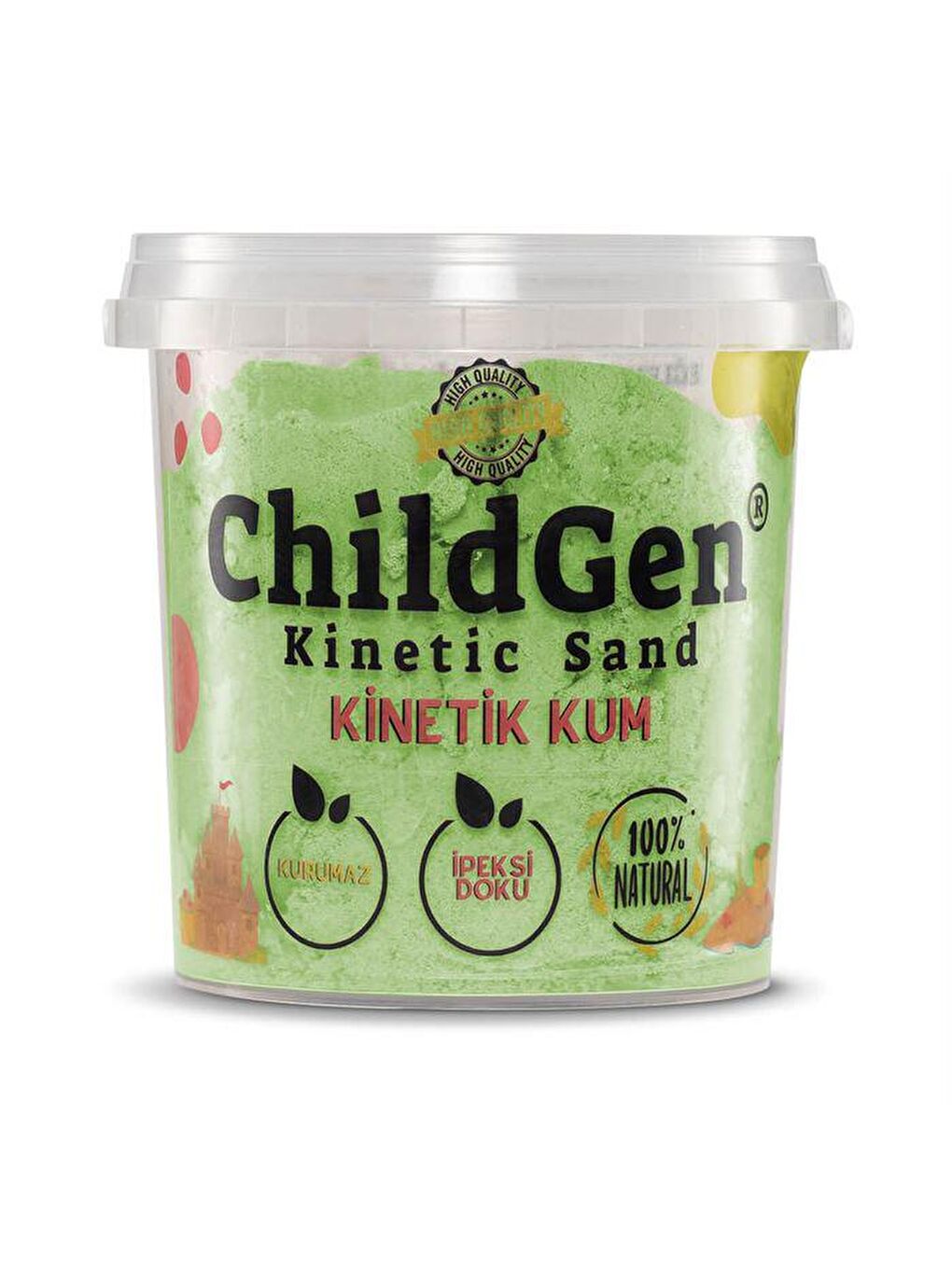 ChildGen Yeşil Doğal Kinetik Kum 500gr - Yeşil