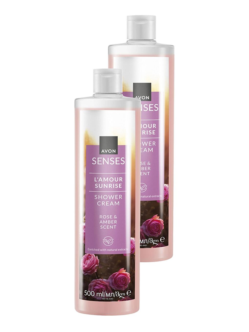 Senses L'amour Sunrise Gül ve Amber Kokulu Krem Duş Jeli 500 Ml. İkili Set