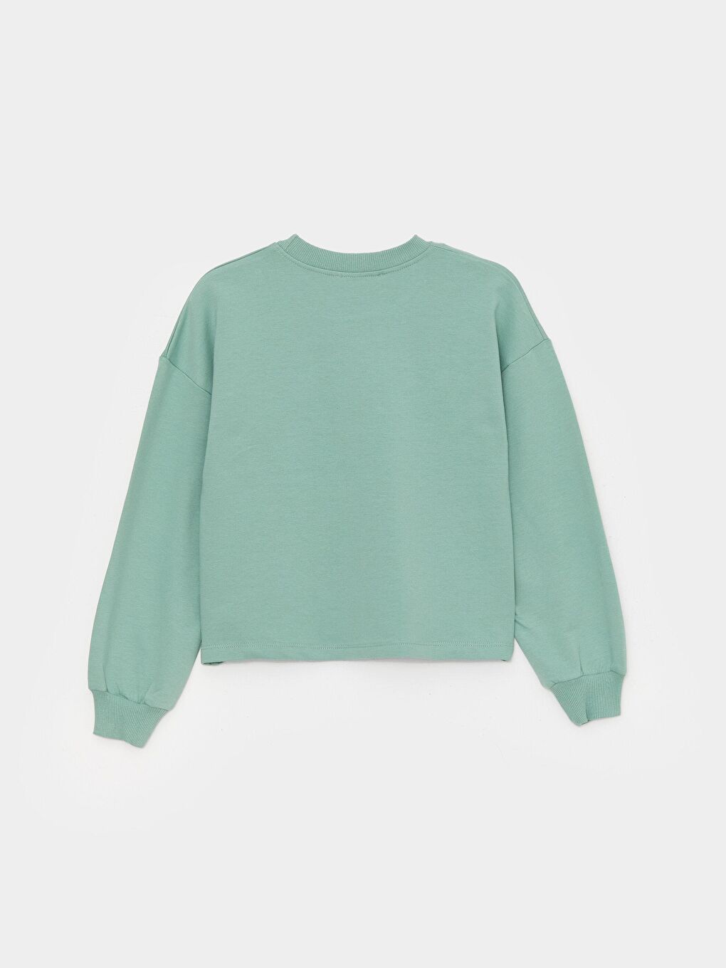 Yeşil Kız Çocuk Çiçek Cepli Nakışlı SweatShirt-2