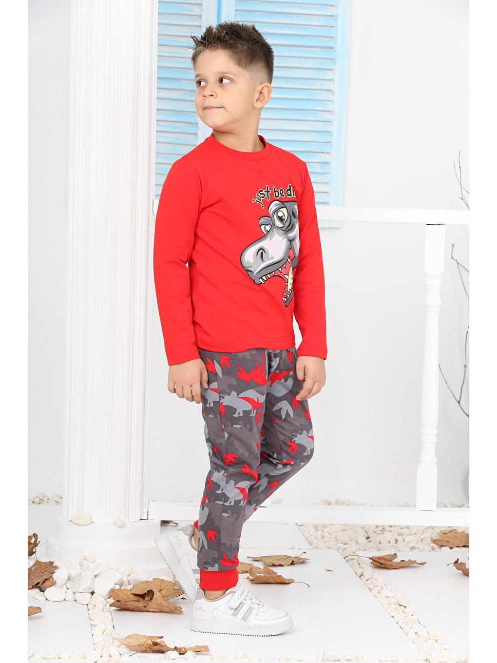 Kırmızı Just Be Dino Red Erkek Çocuk Alt-Üst Takım LP-23WIN-024-1