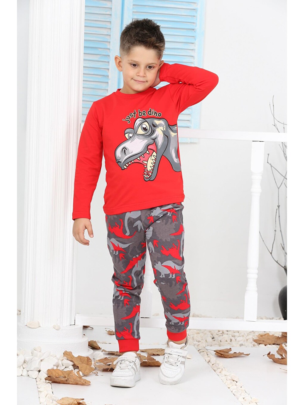 Kırmızı Just Be Dino Red Erkek Çocuk Alt-Üst Takım LP-23WIN-024-3
