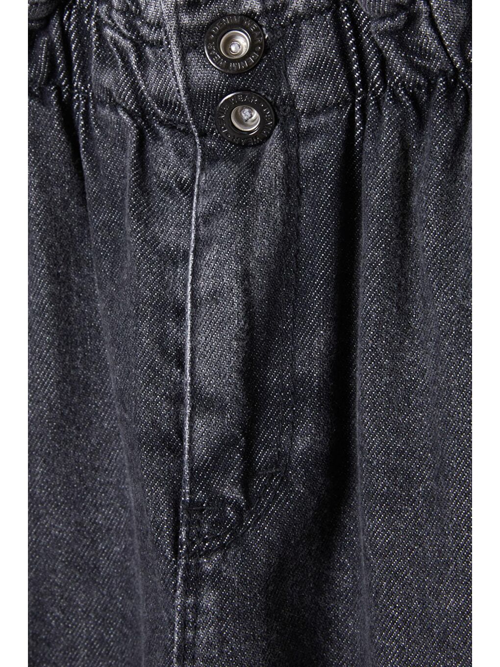 Gri Füme Beli Lastikli Yüksek Bel Kız Çocuk Jean Pantolon 16394-1