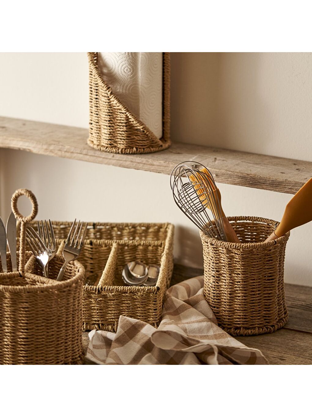 Bej Naturella Bölmeli Dik Kaşıklık Naturel (18x13x27 cm)-4