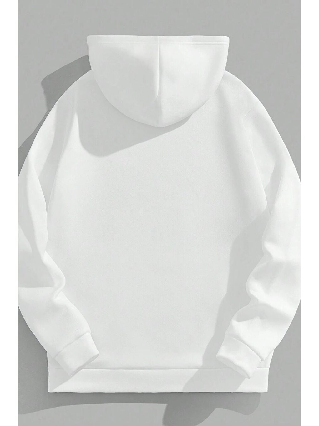 Kadın 3 İplik Beyaz Oversize I Dont Care Baskılı Kapüşonlu Sweatshirt Hoodie-1